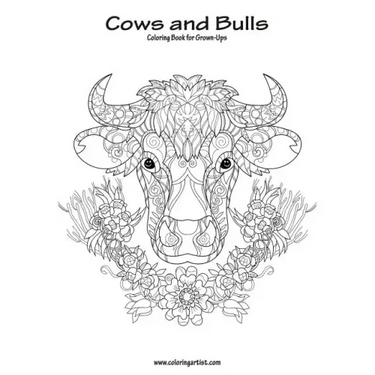 Cows and Bulls Coloring Book for Grown-Ups 1