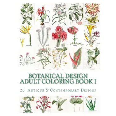 Botanical Design Adult Coloring Book #1