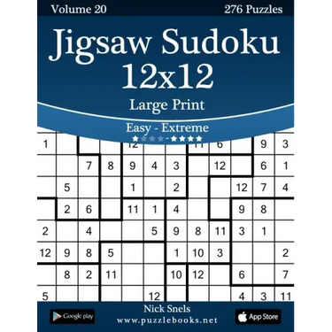 Jigsaw Sudoku 12x12 Large Print - Easy to Extreme - Volume 20 - 276 Puzzles