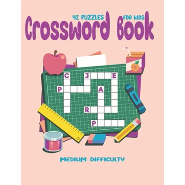 Crossword Books ( 42 Puzzles ) For Kids Medium Difficulty: Puzzles Brain for Men, Women Adult & Seniors! Medium Difficulty this Brain Games, Big And E