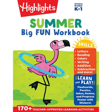 Summer Big Fun Workbook Bridging Grades K & 1: First Grade Prep Workbook, Kindergarten to 1st Grade Summer Learning with Letters, Reading, Writing, Ma