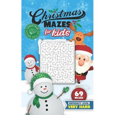 Christmas Mazes for Kids 69 Mazes Difficulty Level Very Hard: Fun Maze Puzzle Activity Game Books for Children - Holiday Stocking Stuffer Gift Idea -