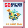 50 The States of America Coloring Book: Fifty State Maps with Capitals & Symbols like Motto Bird Mammal Flower Insect Butterfly or Fruit Perfect Easy