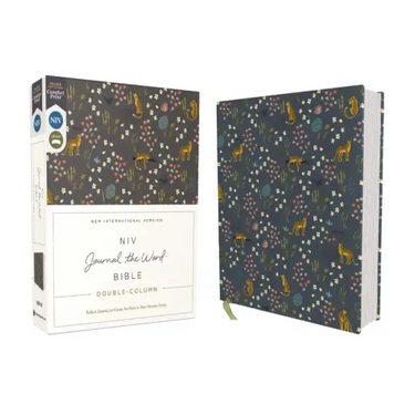 Niv, Journal the Word Bible (Perfect for Note-Taking), Double-Column, Cloth Over Board, Navy Floral, Red Letter, Comfort Print: Reflect, Take Notes, o