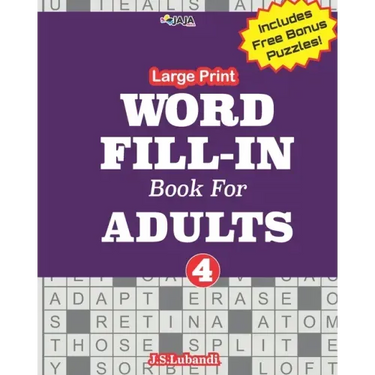 Large Print WORD FILL-IN Book For ADULTS; Vol.4