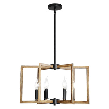 6-Light Chandelier Metal Modern Chandelier Adjustable Height for Ceilings