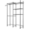 Over The Washer and Dryer Storage Shelf, 5 Tier Laundry Room Drying Rack with Hanger Rod and Hooks, Adjustable Over Washer and Dryer Shelves, Laundry Room Shelf Storage Space Saver, Black