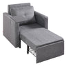 Sleeper Sofa Bed, Convertible Sleeper Bed with Side Pocket, Pillow, Armrest and Desk Board, 5 Adjustable Angles Backrest, Single Pull Out Sofa Couch with 2 Wheels and Bottom Storage, Gray