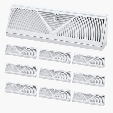 Floor Registers 15-Inch 10-Pack Floor Vents for HVAC Baseboard Registers White