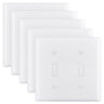 2-Gang Toggle Light Switch Outlet Covers Wall Plates 4.61 x 4.53in White 5 Pack