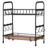 2 Tier Coffee Bar Organizer for Countertop with 12 Movable Hooks Mug Holder