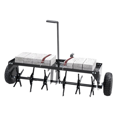 Tow Behind Plug Aerator, 40-Inch Tow Behind Lawn Plug Aerator with Universal Hitch, Pull Behind Aerator with Iron Spikes Alternately Arranged, Lawn Aerator Tow Behind for Gardens, Lawns, Farms