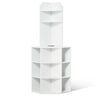 64" Corner Storage Cabinet with Charging Station Adjustable Shelves White