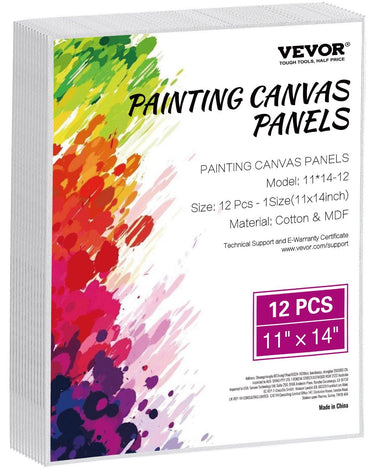 Canvas Boards for Painting 12 Pack 11 x 14 Inch Blank Canvases for Painting
