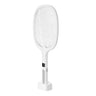 Electric Fly Swatter 3 Layers Mesh & Screen Display 1500mAh Battery White
