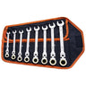 Flex-Head Ratcheting Wrench Set 8 PCS SAE 5/16"-3/4" with Roll-up Pouch