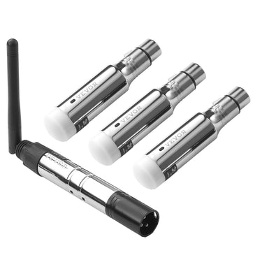 DMX Wireless Receiver Transmitter Rechargeable Battery Stage Light 4 PCs Silver