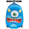 Ride-on Luggage 20-inch Kids Scooter Suitcase with Flash Wheels Blue