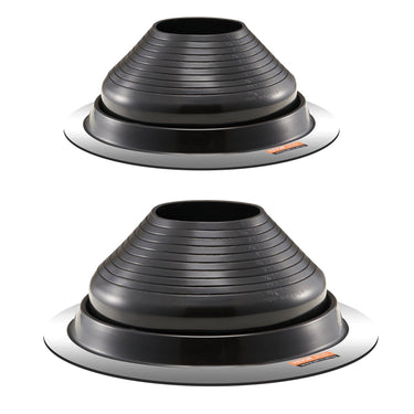 2 Pcs Metal Roof Pipe Flashing Boots Fit 6" - 11" Pipe High Temp Black EDPM