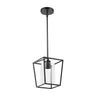 Black Pendant Light Iron Cage Metal Pendant Lighting with Glass Shade