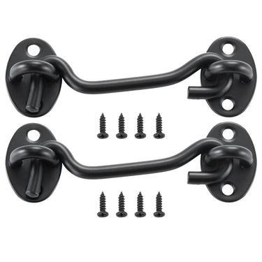 Hook and Eye Gate Latch 2 Pack Barn Door Latch Hook with Mounting Screws