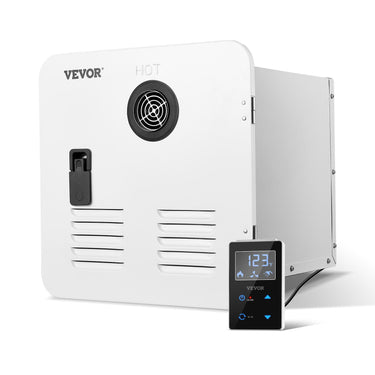RV Tankless Water Heater, Instant Shower with 15 x 15 inches White Door and Remote Controller, 55000BTU Optimized Comfort Performance Hot Water, Ideal for RVers' Family Everyday Use