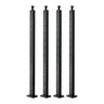 4-Pack Cable Railing Post, 42x1x2 In Horizontal-Hole Deck Railing Post with Pre-Drilled Holes, Stainless Steel Cable Rail Post with Horizontal and Curved Bracket, Black, 4JZLGZXHS106REP67001V0