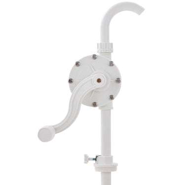 Drum Pump, 6.5 GPM Flow, Rotary Barrel Pump Hand Crank, Fits 5 to 55 Gallon Drums with 3-Section Suction Tube Assembly and Hose, Designed for Fast Transfer of Water, Alcohol, Corrosive Liquids
