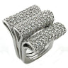 LOAS1047 - Rhodium 925 Sterling Silver Ring with AAA Grade CZ in Clear