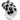 LOA944 - Rhodium Brass Ring with Top Grade Crystal in Jet