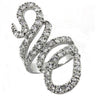 LOA1014 - Rhodium Brass Ring with AAA Grade CZ in Clear