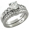LOAS1023 - Rhodium 925 Sterling Silver Ring with AAA Grade CZ in Clear