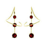 LOAS798 - Gold 925 Sterling Silver Earrings with AAA Grade CZ in Ruby