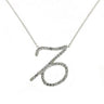 SNK04 - Silver Brass Chain Pendant with Top Grade Crystal in Clear