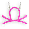 SNK01PINK - Silver Brass Chain Pendant with Epoxy in Rose