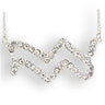 SNK09 - Silver Brass Chain Pendant with Top Grade Crystal in Clear