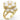 1W045 - Gold Brass Ring with Synthetic Synthetic Glass in White