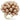 1W050 - Gold Brass Ring with Synthetic Pearl in Champagne
