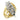 10520 - Gold+Rhodium Brass Ring with AAA Grade CZ in Clear