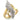 2W017 - Gold+Rhodium Brass Ring with AAA Grade CZ in Clear