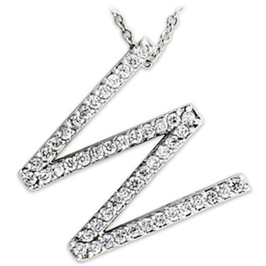 21621 - Rhodium Brass Pendant with AAA Grade CZ in Clear