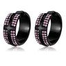 TK2386 - IP Black(Ion Plating) Stainless Steel Earrings with Top Grade Crystal in Light Amethyst
