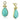 TK2151 - IP Gold(Ion Plating) Stainless Steel Earrings with Synthetic Turquoise in Turquoise
