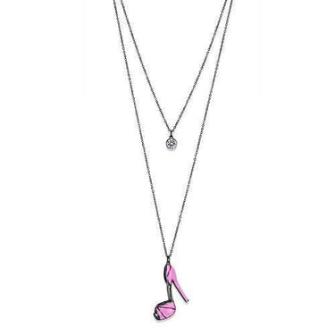 TK2703 - IP Light Black (IP Gun) Stainless Steel Chain Pendant with Top Grade Crystal in Clear