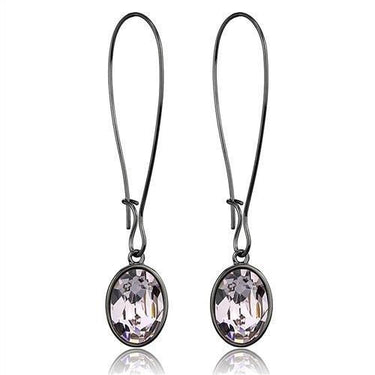 TK2719 - IP Light Black (IP Gun) Stainless Steel Earrings with Top Grade Crystal in Light Peach