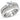 5X016 - Rhodium Brass Ring with AAA Grade CZ in Clear