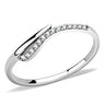 DA159 - High polished (no plating) Stainless Steel Ring with AAA Grade CZ in Clear
