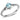 DA167 - High polished (no plating) Stainless Steel Ring with AAA Grade CZ in Sea Blue
