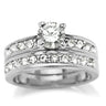 8X002 - Rhodium Brass Ring with AAA Grade CZ in Clear