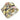8X049 - Reverse Two-Tone Brass Ring with AAA Grade CZ in Multi Color